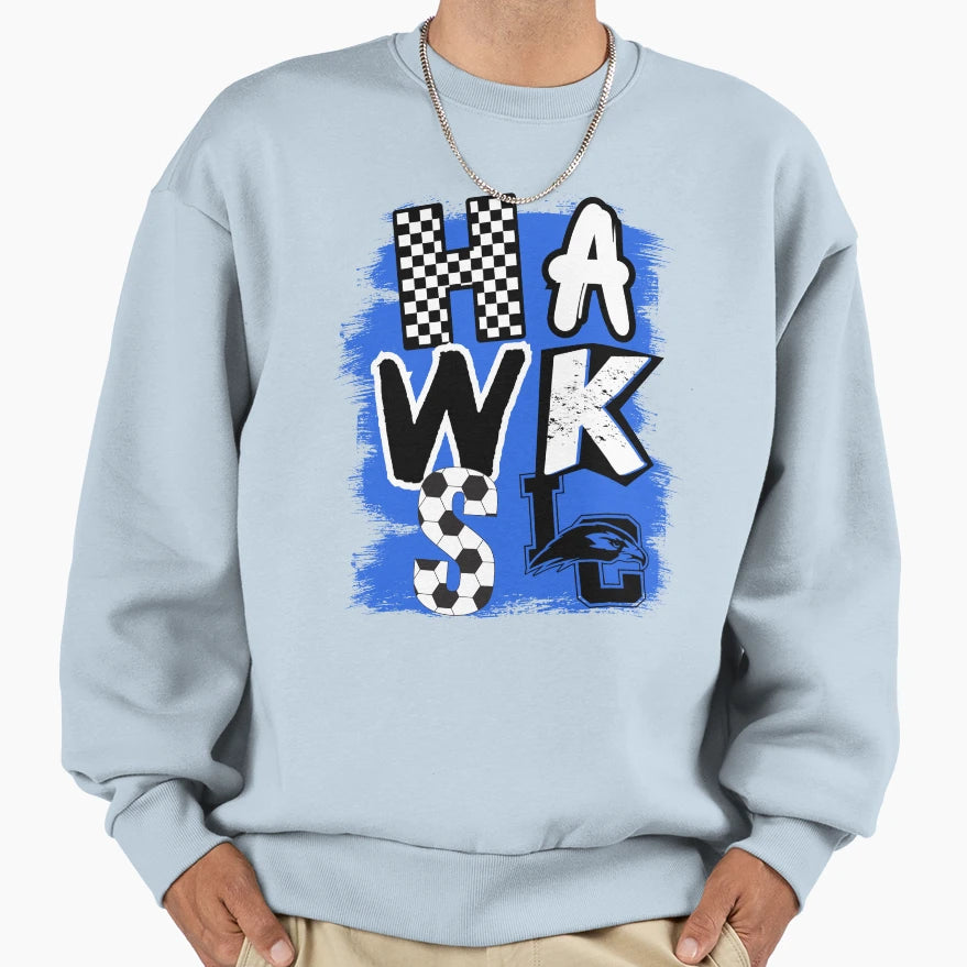 Hawks Soccer Sweatshirt - Minimalist Print for Adults - T-Shirt, Sweatshirt, Hoodie