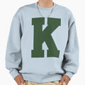 Alphabet Green K Sports Letter K Sweatshirt - Minimalist Print for Adults - T-Shirt, Sweatshirt, Hoodie