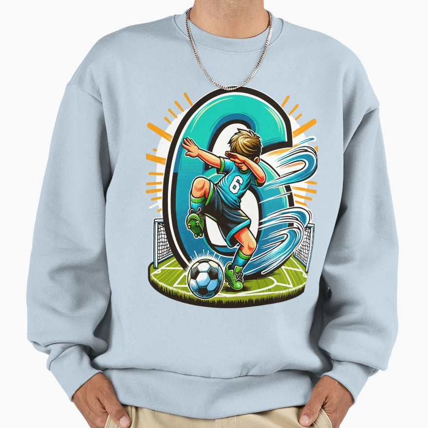 6 Year Old Soccer Birthday T-Shirt - Streetwear Style for Adults - T-Shirt, Sweatshirt, Hoodie
