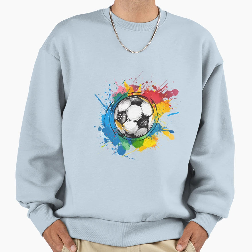 Cartoon Soccer Ball Logo Sweatshirt - Minimalist Print Men Women - T-Shirt, Sweatshirt, Hoodie