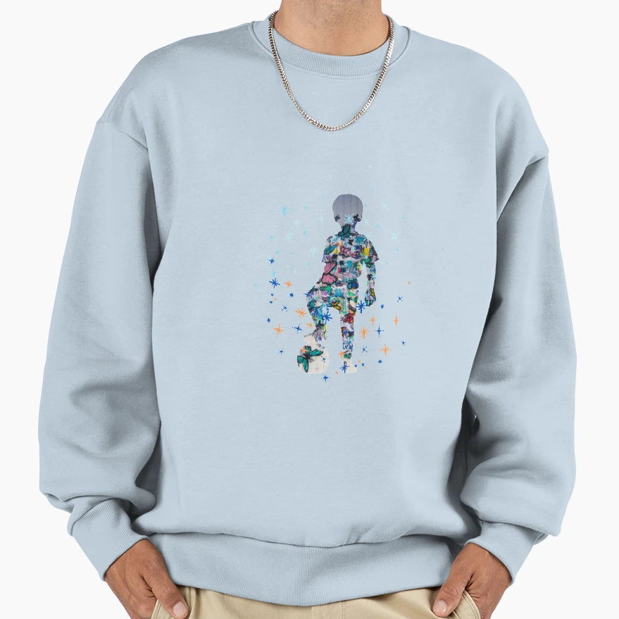 Playing Football Star Sweatshirt - Unique Graphic Men Women - T-Shirt, Sweatshirt, Hoodie