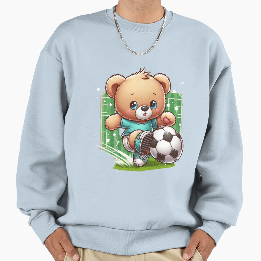 Soccer Bear Kicking Ball Sweatshirt - Minimalist Print Unisex - T-Shirt, Sweatshirt, Hoodie