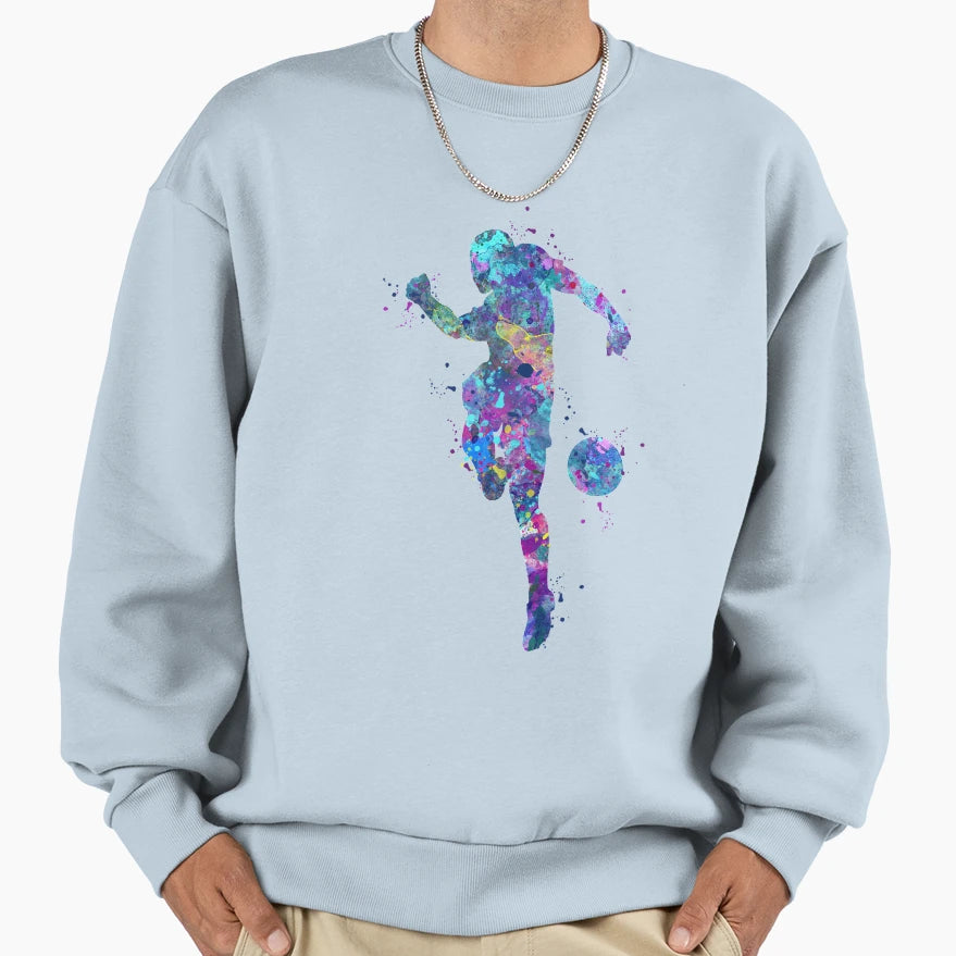 Soccer Player Shooting Pose Sweatshirt - Unique Graphic for Adults - T-Shirt, Sweatshirt, Hoodie