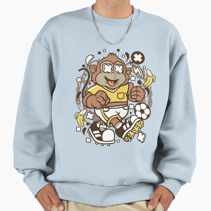 Soccer Monkey Sweatshirt - Casual Everyday Wear Unisex - T-Shirt, Sweatshirt, Hoodie
