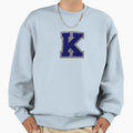 Silver And Navy Varsity Letter K Sweatshirt - Streetwear Style for Adults - T-Shirt, Sweatshirt, Hoodie