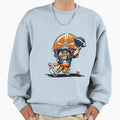 Cartoon Character Playing Football Sweatshirt - Aesthetic Graphic Unisex - T-Shirt, Sweatshirt, Hoodie