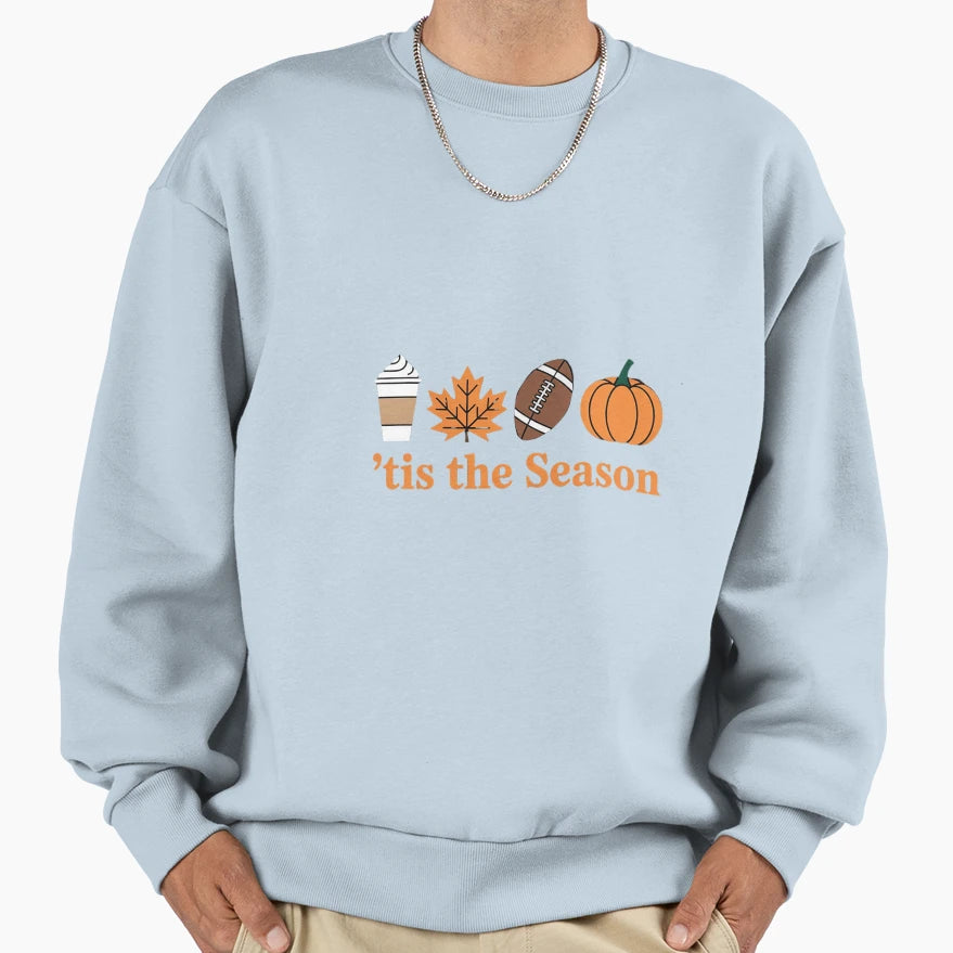 Tis Season Halloween Pumpkin Sweatshirt - Unique Graphic Unisex - T-Shirt, Sweatshirt, Hoodie