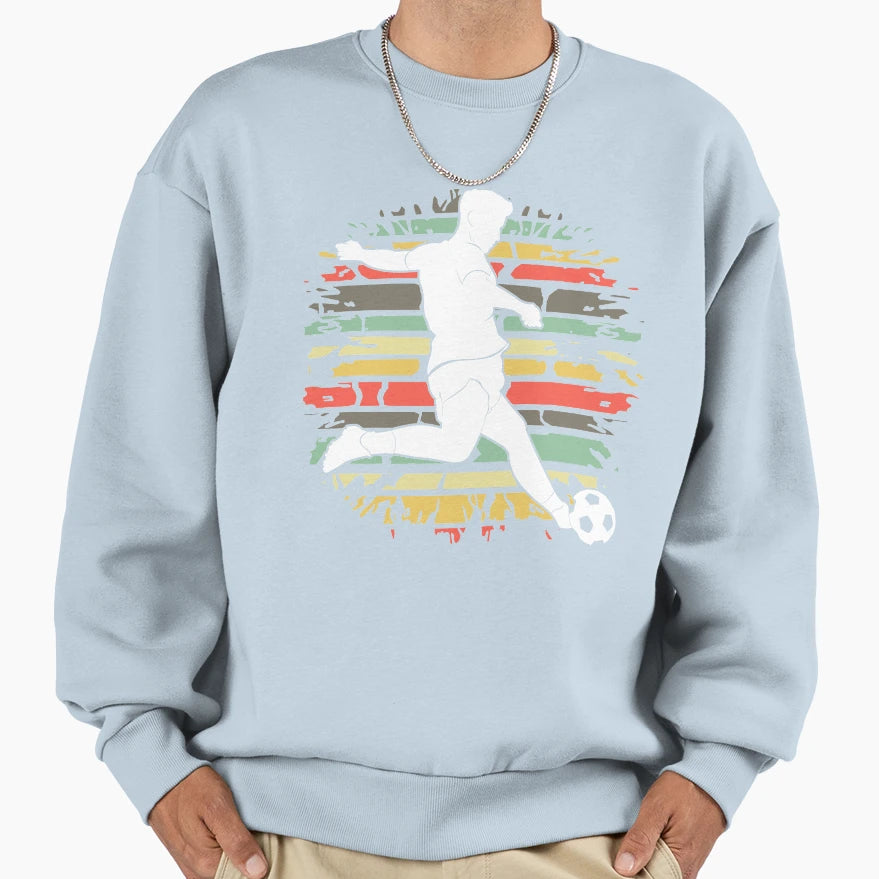 Soccer Football Player Vintag Sweatshirt - Aesthetic Graphic for Adults - T-Shirt, Sweatshirt, Hoodie