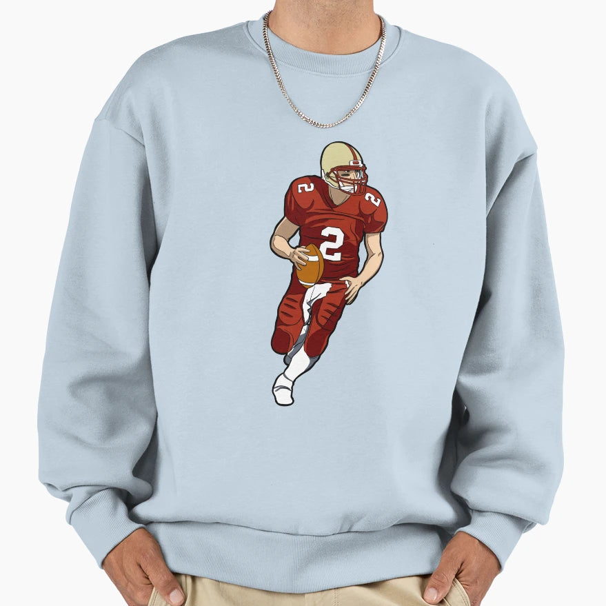 American Football Player Sweatshirt - Minimalist Print Men Women - T-Shirt, Sweatshirt, Hoodie