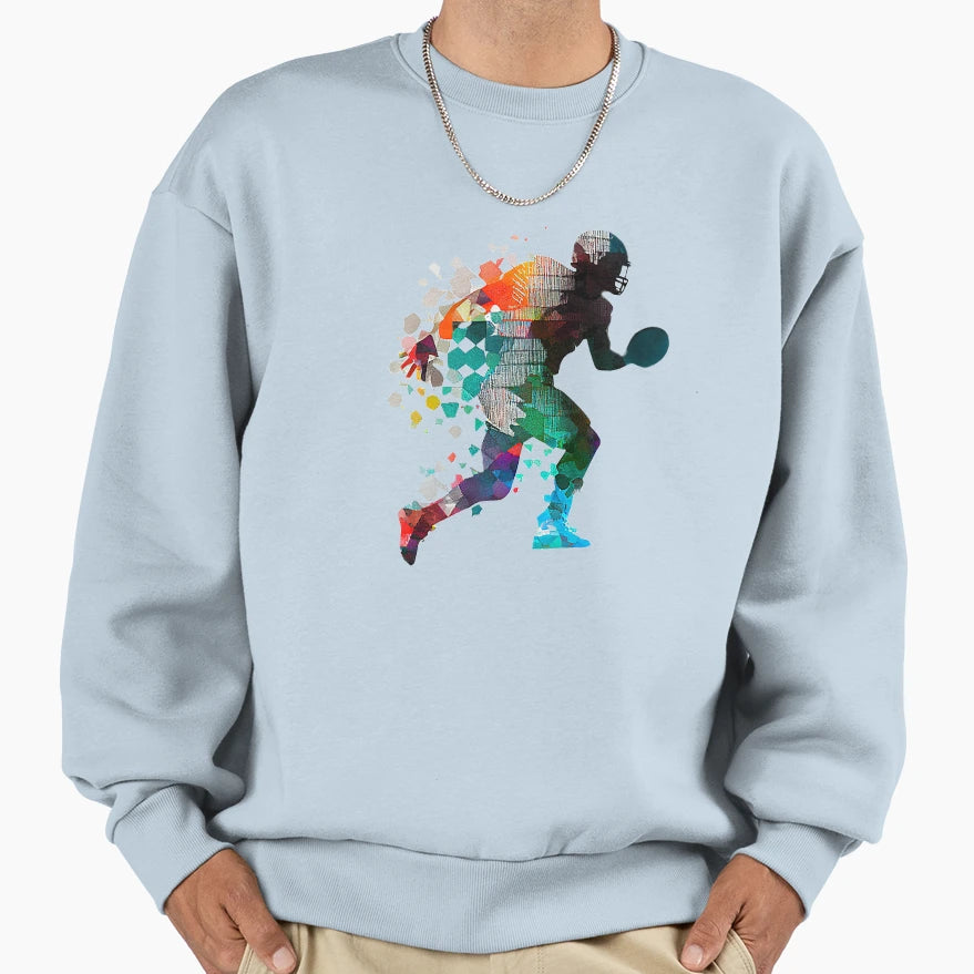 Painted Footballer Sweatshirt - Minimalist Print for Adults - T-Shirt, Sweatshirt, Hoodie