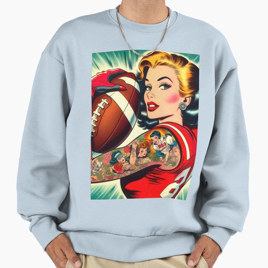 Football Tattoo Sweatshirt - Novelty Apparel for Adults - T-Shirt, Sweatshirt, Hoodie