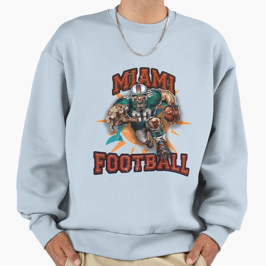 Miami Football Sweatshirt - Casual Everyday Wear Men Women - T-Shirt, Sweatshirt, Hoodie
