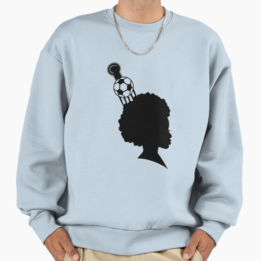 Afro Soccer Diva Sweatshirt - Trendy Graphic Men Women - T-Shirt, Sweatshirt, Hoodie