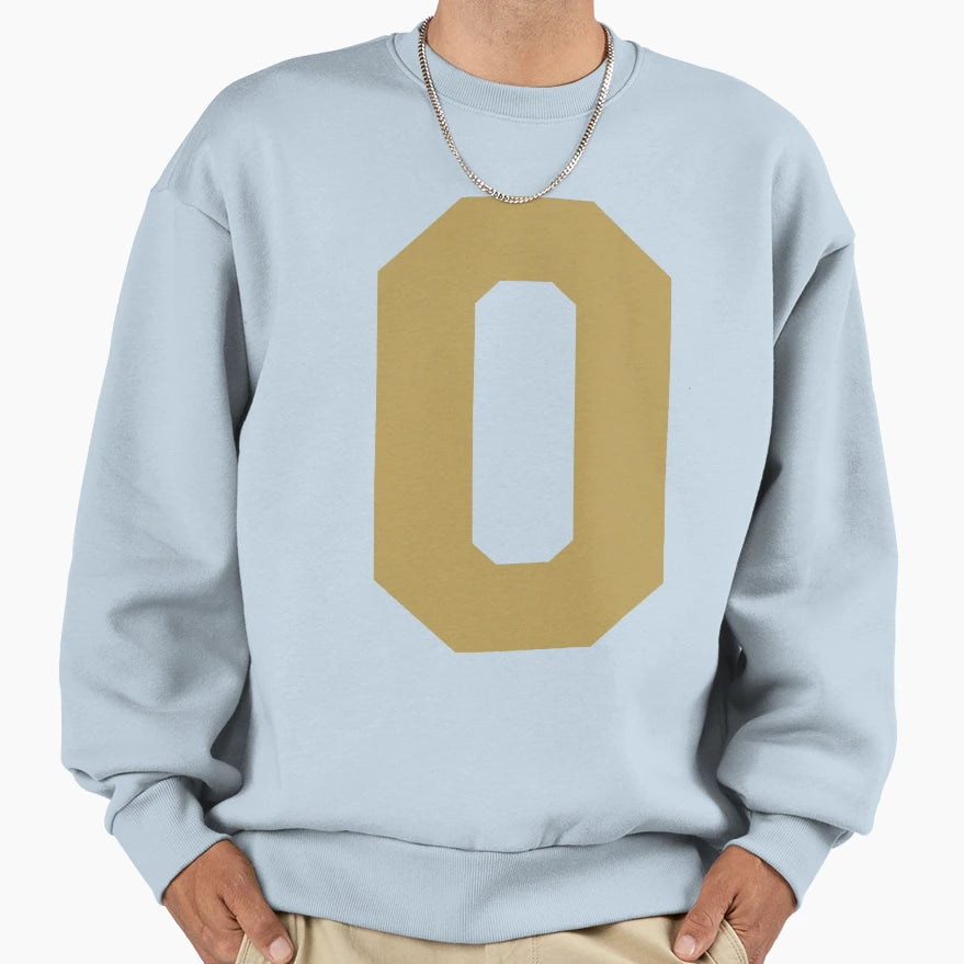 Alphabet Gold O Sports Letter O Sweatshirt - Graphic Print for Adults - T-Shirt, Sweatshirt, Hoodie