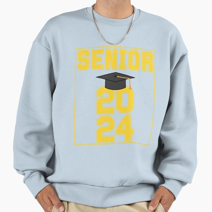 Senior 2024 Sweatshirt - Minimalist Print Unisex - T-Shirt, Sweatshirt, Hoodie