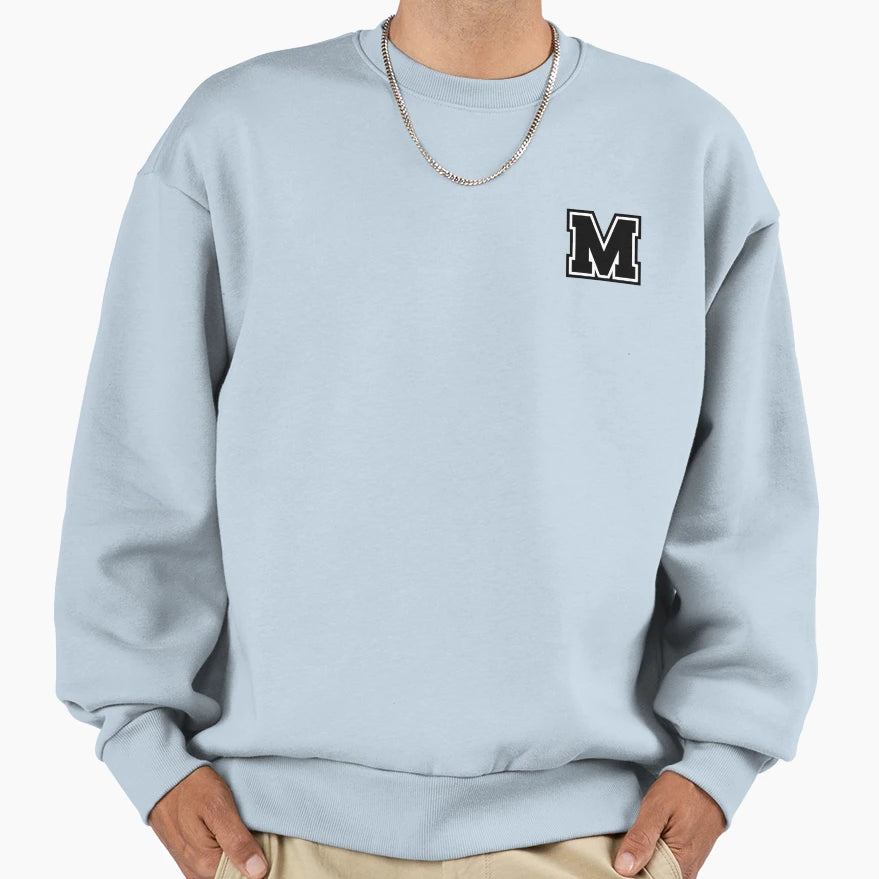 Black M Stylized Initial Alphabet Sweatshirt - Fun Novelty Design Unisex - T-Shirt, Sweatshirt, Hoodie