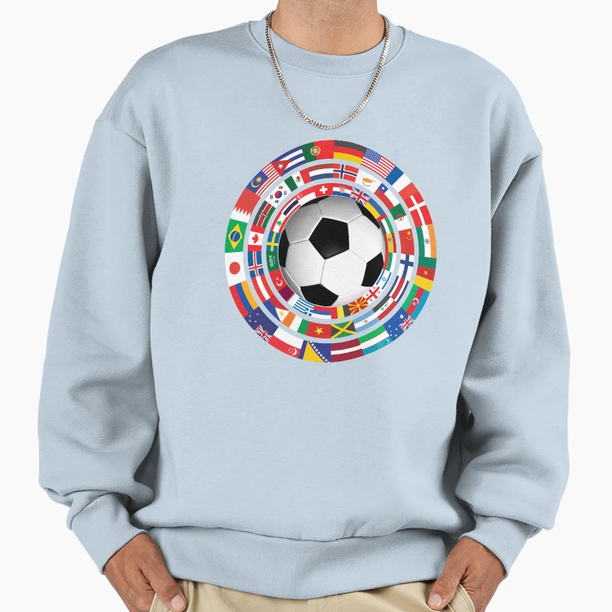 World Flags Soccer Cup Sweatshirt - Streetwear Style for Adults - T-Shirt, Sweatshirt, Hoodie