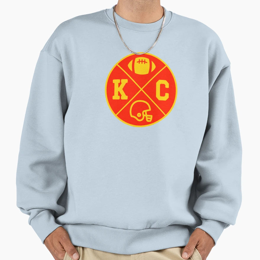 Chiefs Helmet Kc Kansas City Circle Sweatshirt - Unique Graphic Men Women - T-Shirt, Sweatshirt, Hoodie