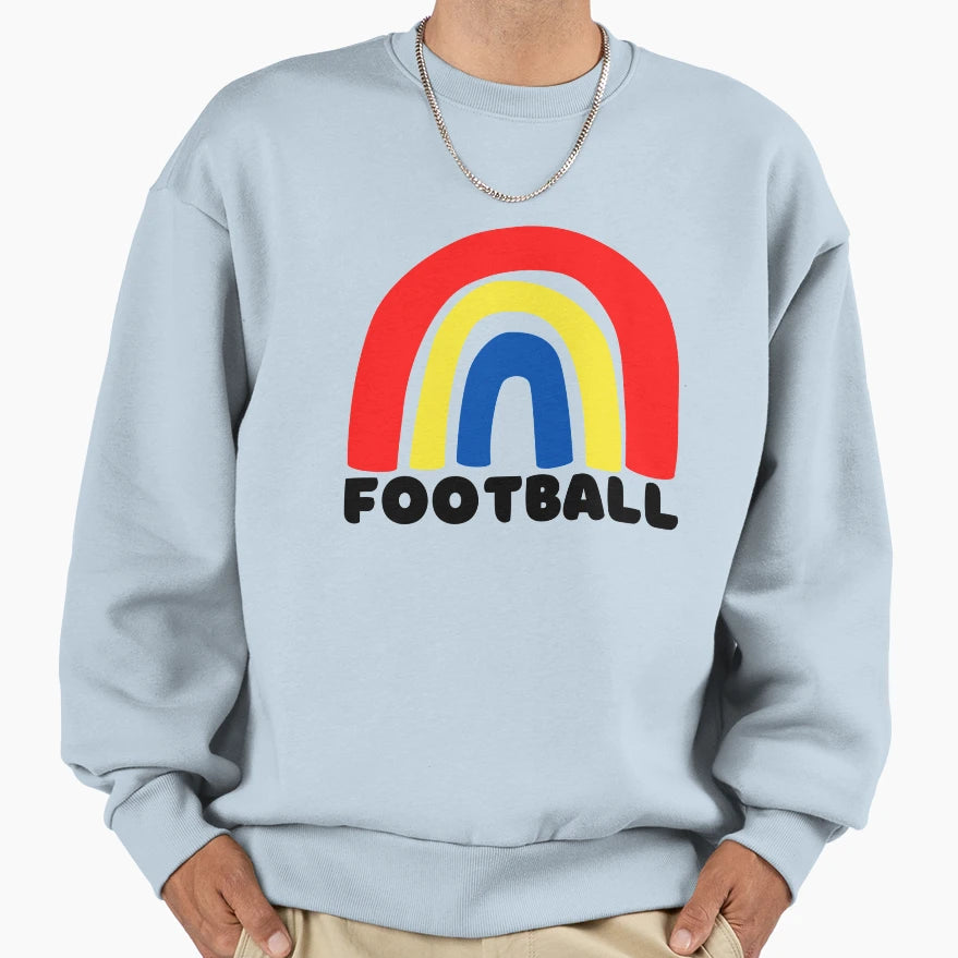 Football Rainbow Sweatshirt - Aesthetic Graphic Men Women - T-Shirt, Sweatshirt, Hoodie