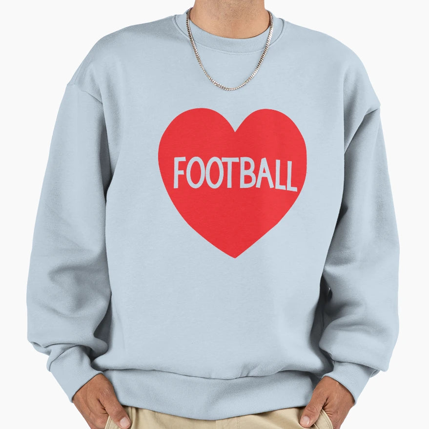 Love Football Heart Sweatshirt - Fun Novelty Design for Adults - T-Shirt, Sweatshirt, Hoodie