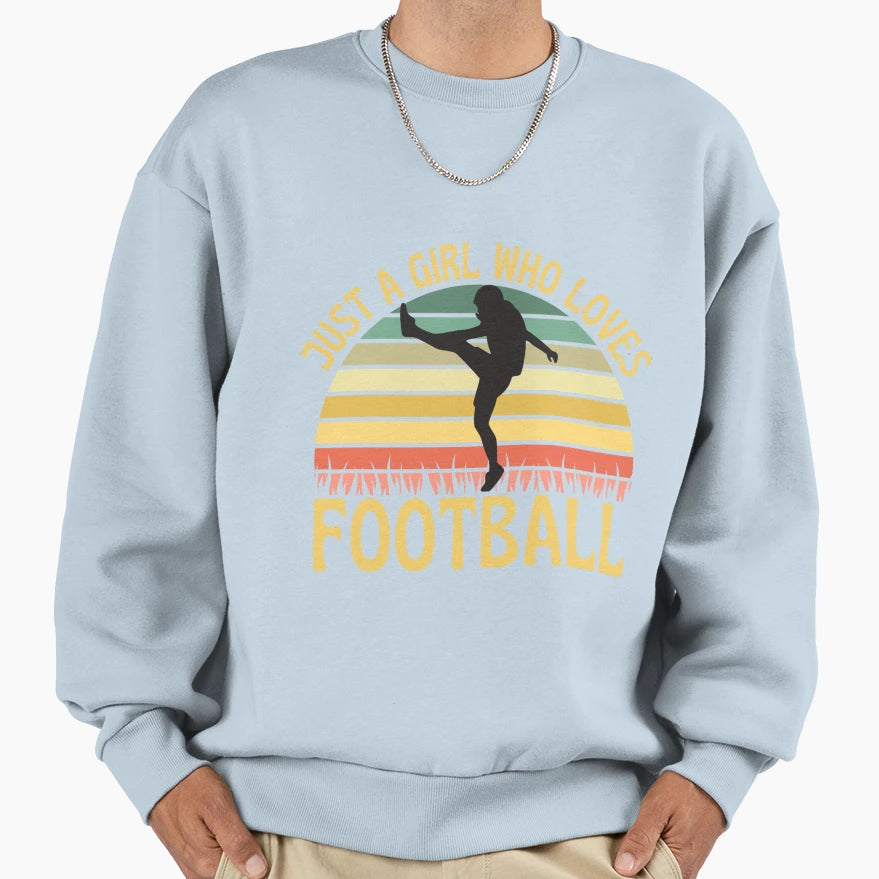 Just Who Loves Football Sweatshirt - Minimalist Print for Adults - T-Shirt, Sweatshirt, Hoodie