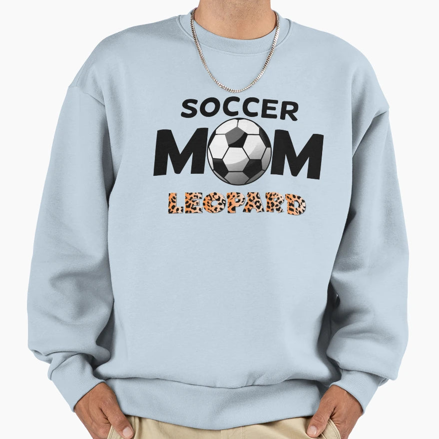 Soccer Mom Leopard Funny Softball Sweatshirt - Streetwear Style for Adults - T-Shirt, Sweatshirt, Hoodie