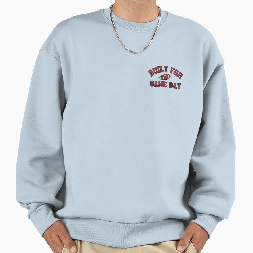 Built Game Day Football Athletic Sweatshirt - Trendy Graphic for Adults - T-Shirt, Sweatshirt, Hoodie