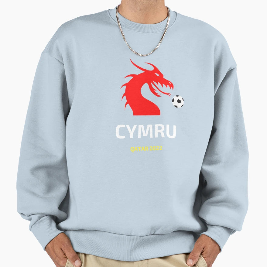 Wales Cymru 2022 World Cup Dragon Sweatshirt - Minimalist Print for Adults - T-Shirt, Sweatshirt, Hoodie