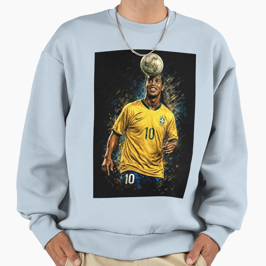 Ronaldinho R10 Football Legend Sweatshirt - Graphic Print for Adults - T-Shirt, Sweatshirt, Hoodie