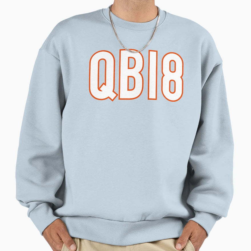 Qb18 Chicago White Sweatshirt - Casual Everyday Wear Men Women - T-Shirt, Sweatshirt, Hoodie