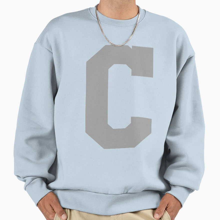 Alphabet Silver C Sports Letter C Sweatshirt - Streetwear Style Men Women - T-Shirt, Sweatshirt, Hoodie