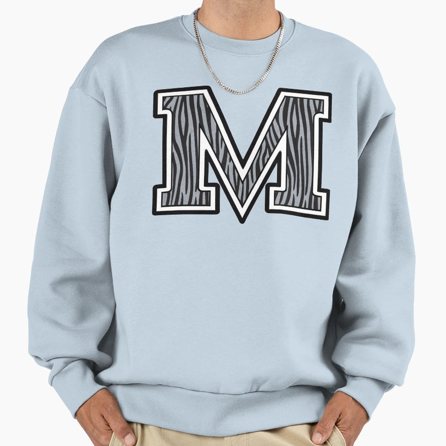 M Blue Tabby Mackerel Sweatshirt - Trendy Graphic for Adults - T-Shirt, Sweatshirt, Hoodie