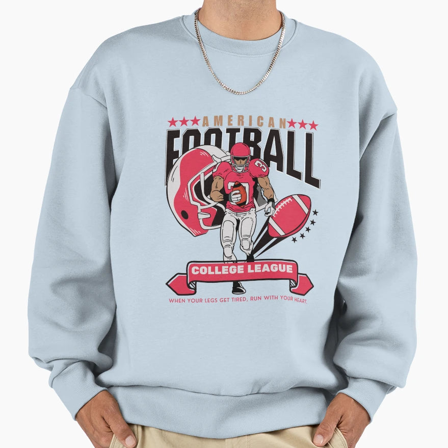 American Football College League Sweatshirt - Graphic Print for Adults - T-Shirt, Sweatshirt, Hoodie
