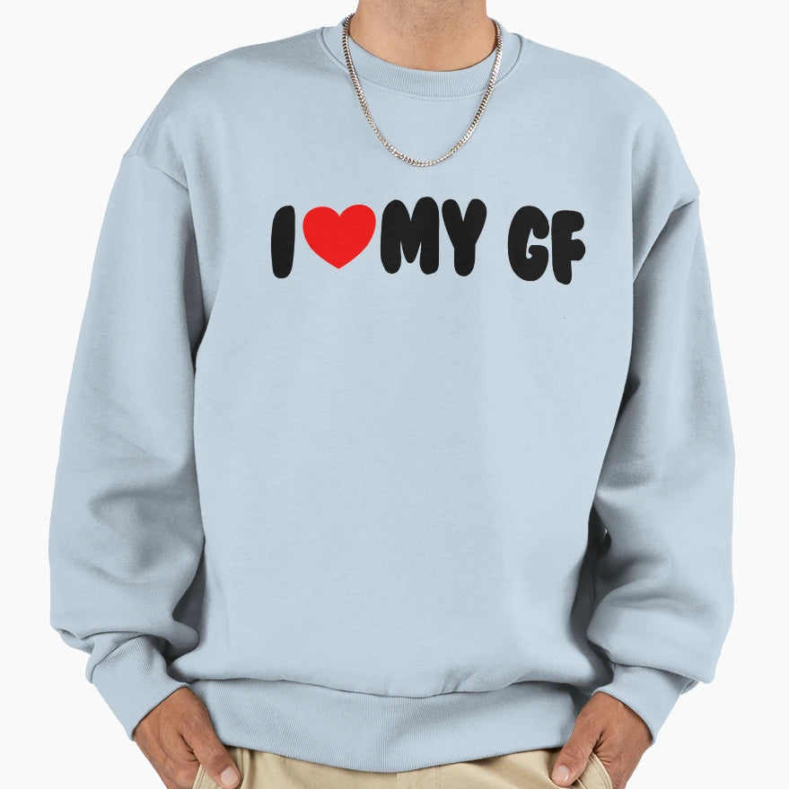 I Love My Gf Red Heart Matching Sweatshirt - Minimalist Print Men Women - T-Shirt, Sweatshirt, Hoodie