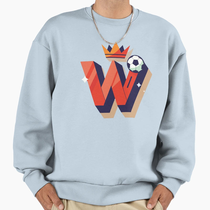 Winner Crown Football Monogram W Sweatshirt - Fun Novelty Design Unisex - T-Shirt, Sweatshirt, Hoodie