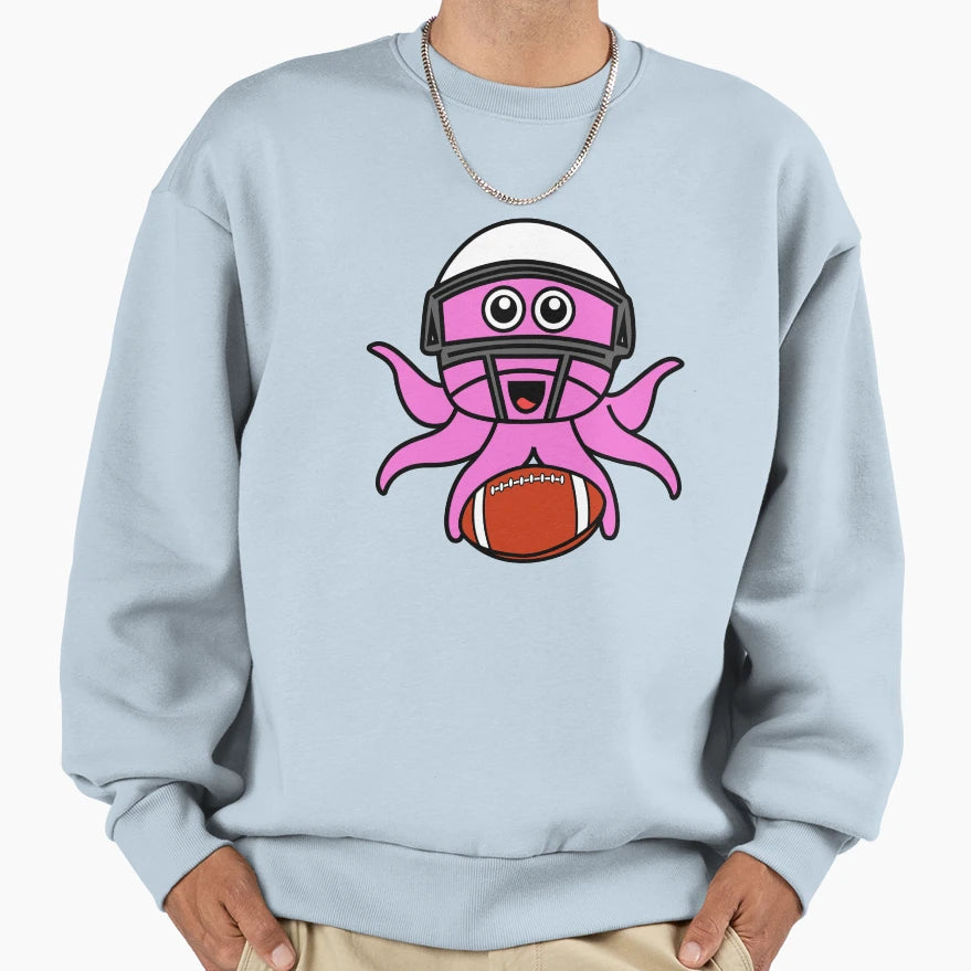 Octopia Art American Football Sweatshirt - Minimalist Print Men Women - T-Shirt, Sweatshirt, Hoodie