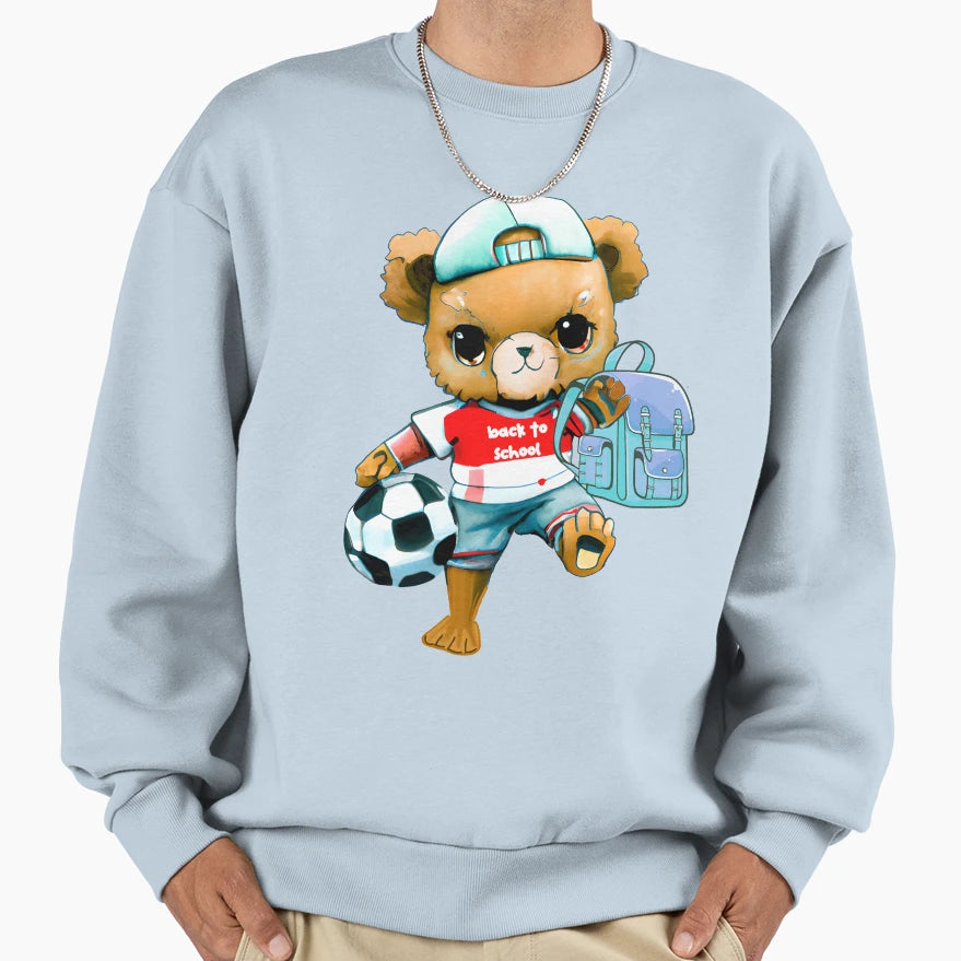 Football Bear Back To School Sweatshirt - Trendy Graphic Men Women - T-Shirt, Sweatshirt, Hoodie