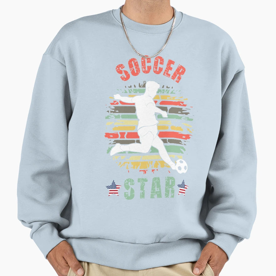 Usa Soccer Star Soccer Sweatshirt - Casual Everyday Wear for Adults - T-Shirt, Sweatshirt, Hoodie