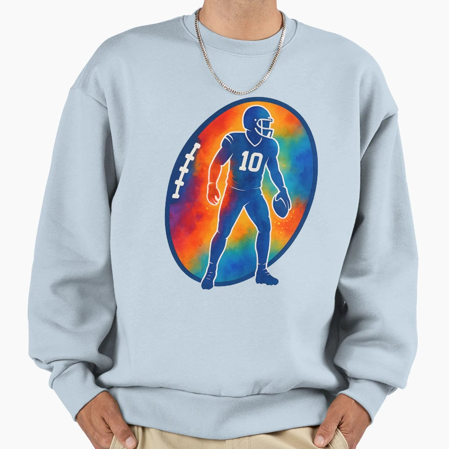 Colorful American Football Sweatshirt - Casual Everyday Wear for Adults - T-Shirt, Sweatshirt, Hoodie