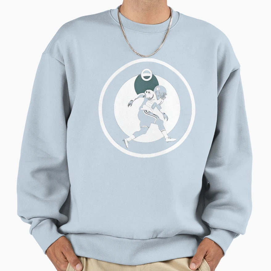 Minimalist Football Player Art Sweatshirt - Custom Art Print Men Women - T-Shirt, Sweatshirt, Hoodie