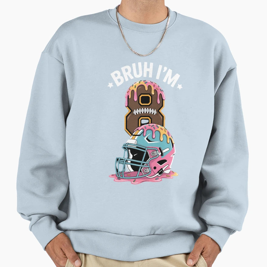 Cobruh 8Th Birthday Football Ice Sweatshirt - Casual Everyday Wear Unisex - T-Shirt, Sweatshirt, Hoodie