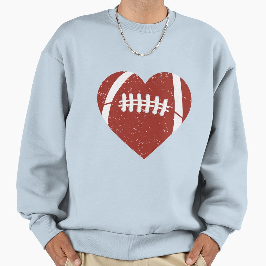 American Football Heart Gift Sweatshirt - Novelty Apparel Men Women - T-Shirt, Sweatshirt, Hoodie