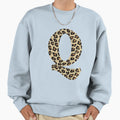 Letter Q Leopard Cheetah Sweatshirt - Casual Everyday Wear Men Women - T-Shirt, Sweatshirt, Hoodie