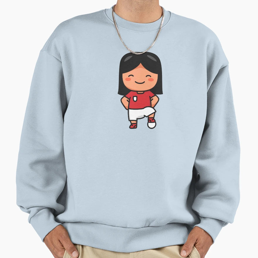 Kawaii Female Soccer Player Sweatshirt - Unique Graphic Men Women - T-Shirt, Sweatshirt, Hoodie