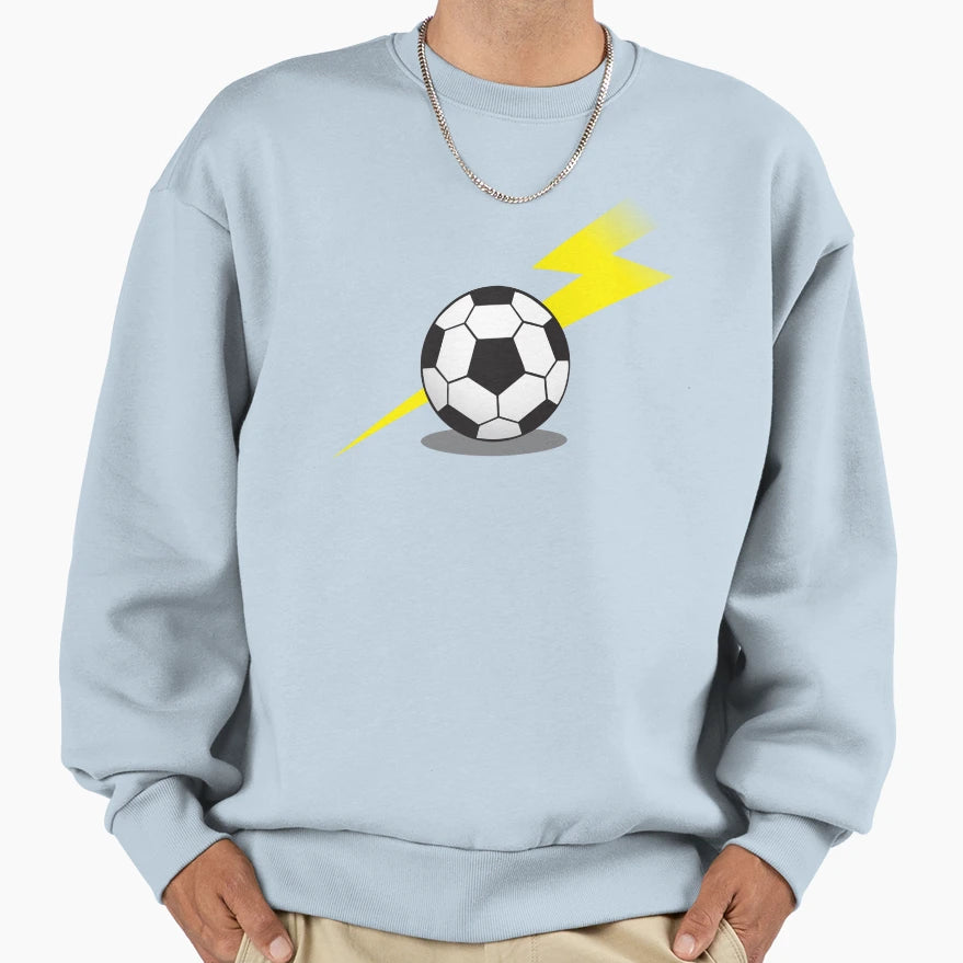 Football Soccer Ball Lightning Bolt Sweatshirt - Trendy Graphic Unisex - T-Shirt, Sweatshirt, Hoodie