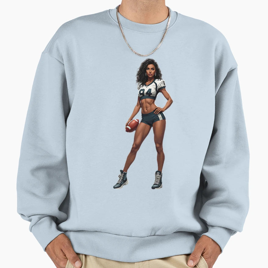 American Football Cheerleader Sweatshirt - Graphic Print for Adults - T-Shirt, Sweatshirt, Hoodie