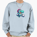 Happy Dino Plays Football Sweatshirt - Minimalist Print for Adults - T-Shirt, Sweatshirt, Hoodie