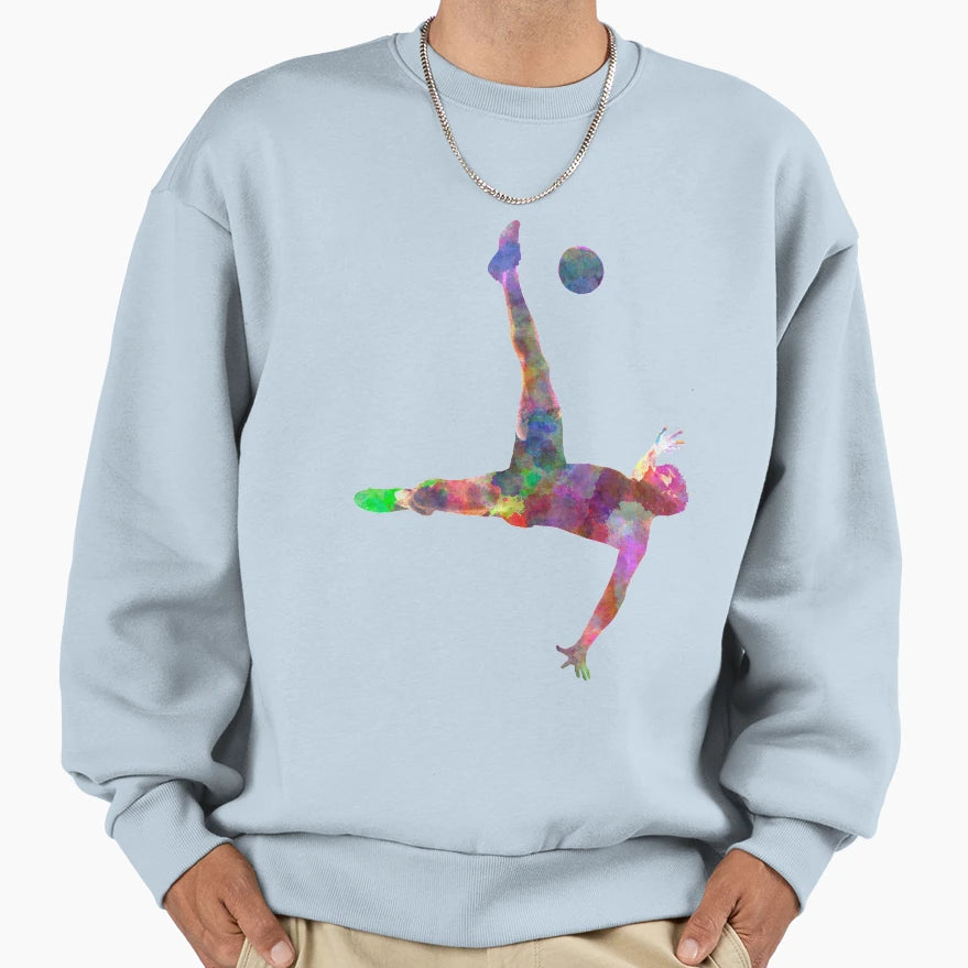 Soccer Football Player Flying Sweatshirt - Streetwear Style Men Women - T-Shirt, Sweatshirt, Hoodie