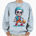 Cartoon Skull Playing Soccer Sweatshirt - Graphic Print for Adults - T-Shirt, Sweatshirt, Hoodie