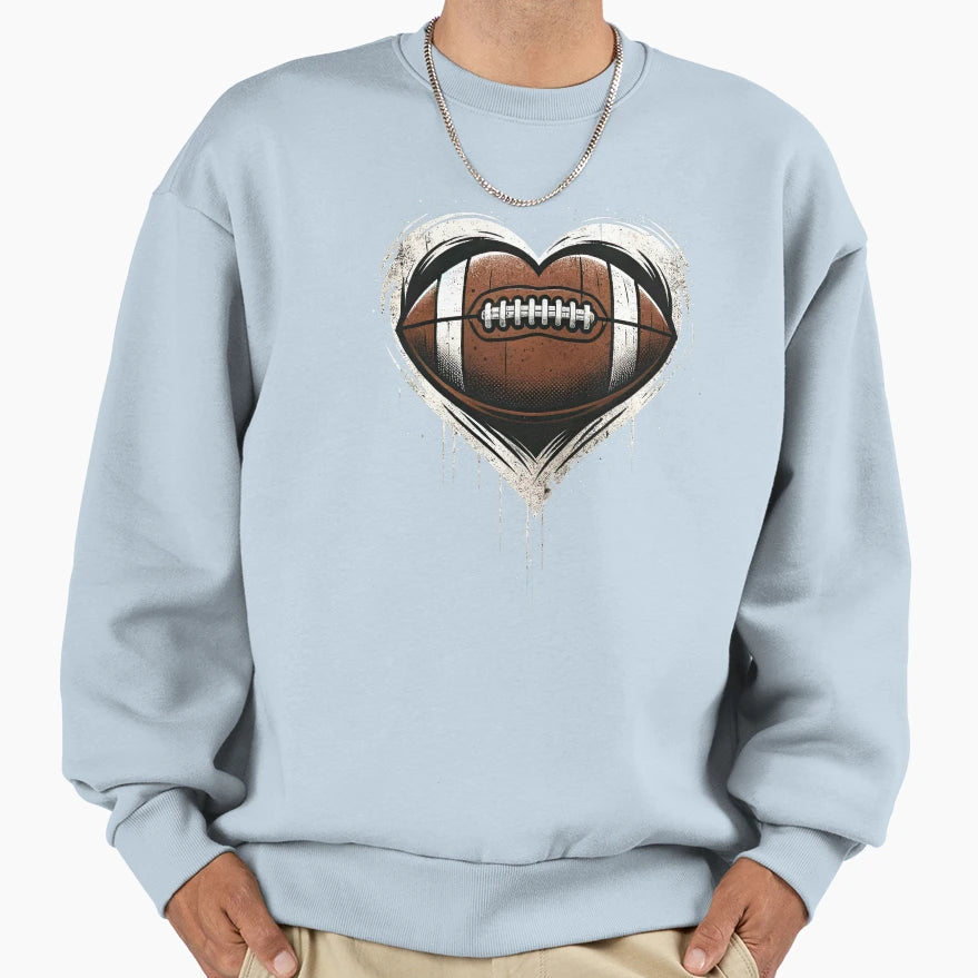 Heart American Football Valentines T-Shirt - Aesthetic Graphic Men Women - T-Shirt, Sweatshirt, Hoodie